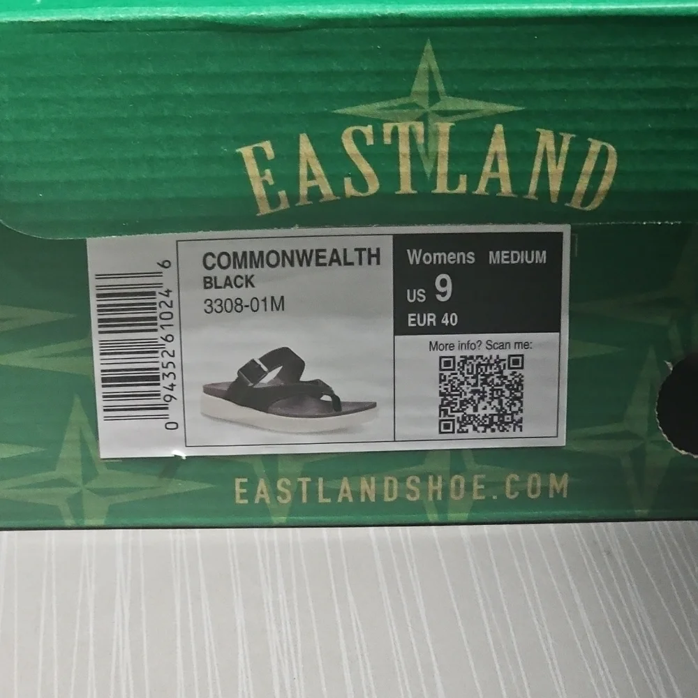 Eastland Commonwealth‎ Women’s Sandals In Black Size 9 NEW In Box